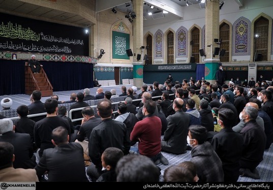 پنجمین شب عزاداری فاطمیه در محضر رهبر معظم انقلاب + تصاویر