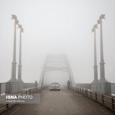 مه‌گرفتگی شدید در اهواز + تصاویر
