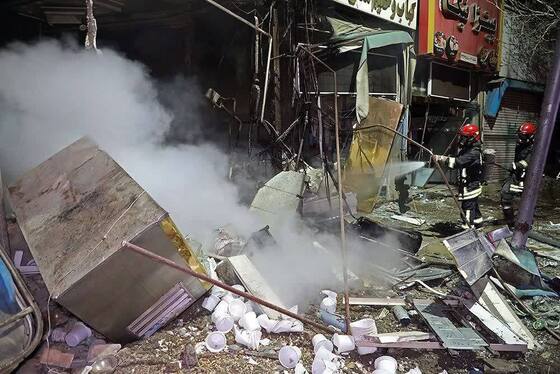 انفجار ناشی از برخورد بیل مکانیکی با لوله گاز در مشهد حادثه آفرید + ویدئو و تصاویر