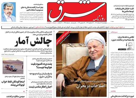 صفحه نخست روزنامه‌های کشور - چهارشنبه ۲۴ اسفند ۱۴۰۱