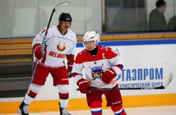 مسابقه هاکی پوتین با لوکاشنکو+تصاویر