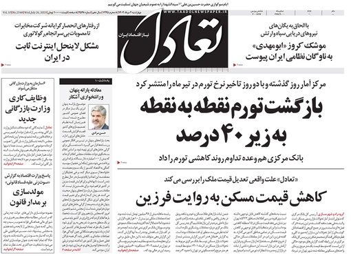 صفحه نخست روزنامه‌های کشور - چهارشنبه ۴ مرداد ۱۴۰۲