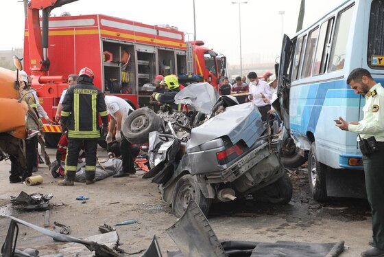 ۲ کشته و ۵ مجروح در تصادف خونین صبح امروز بزرگراه پیامبر اعظم (ص) مشهد + فیلم و تصاویر (۱۵ مردادماه ۱۴۰۲)