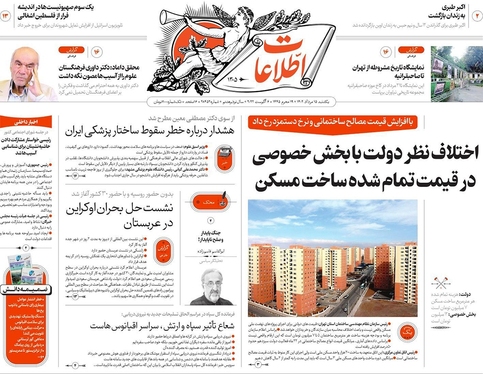 صفحه نخست روزنامه‌های کشور - یکشنبه ۱۵ مرداد ۱۴۰۲