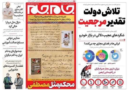 صفحه نخست روزنامه‌های کشور - سه‌شنبه ۳۱ مرداد ۱۴۰۲