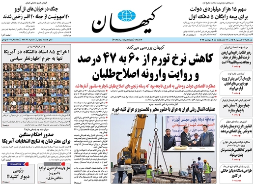 صفحه نخست روزنامه‌های کشور - یکشنبه ۱۲ شهریور ۱۴۰۲