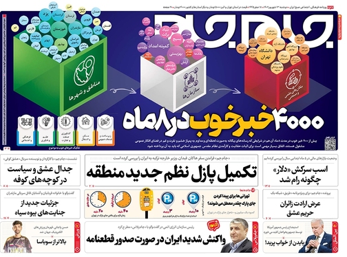 صفحه نخست روزنامه‌های کشور - دوشنبه ۱۳ شهریور ۱۴۰۲