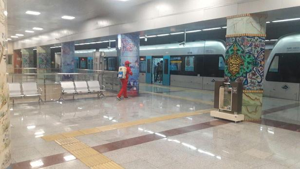 ضدعفونی تمامی ایستگاه‌های خط یک و دو قطار شهری مشهد