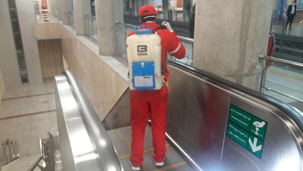 ضدعفونی تمامی ایستگاه‌های خط یک و دو قطار شهری مشهد