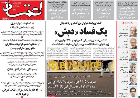 صفحه نخست روزنامه‌های کشور - یکشنبه ۱۲ آذر ۱۴۰۲