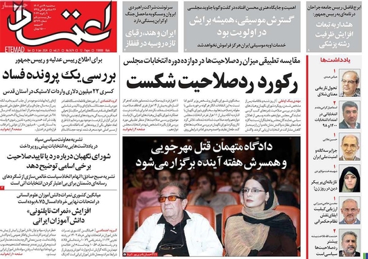 صفحه نخست روزنامه‌های کشور - سه‌شنبه ۱۹ دی ۱۴۰۲