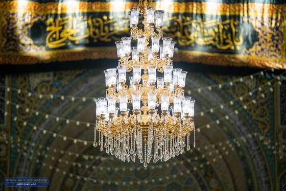 بارگاه ملکوتی رضوی در سوگ باب‌الحوائج(ع) سیاه‌پوش شد + تصاویر