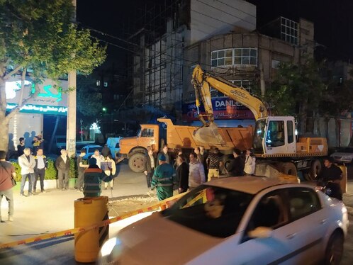 اجرای عملیات رفع خطر محل فرونشت بولوار کلاهدوز مشهد + فیلم و تصاویر