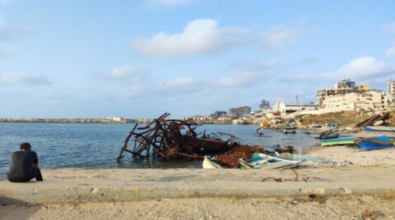 تصاویری از ویرانی بندر غزه در نتیجه بمباران اشغالگران