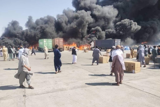 آتش سوزی مهیب در گمرک هرات + فیلم و عکس