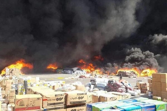 آتش سوزی مهیب در گمرک هرات + فیلم و عکس
