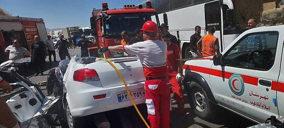 تصادف وحشتناک ۲ سواری و ۲ اتوبوس با ۳۶ کشته و مصدوم در کرمانشاه + عکس (۶ شهریور ۱۴۰۳)