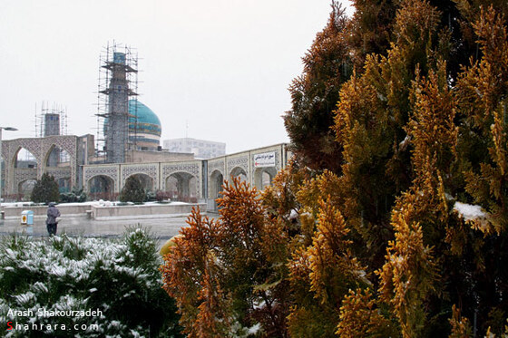 بارش اولین برف زمستانی در مشهد 