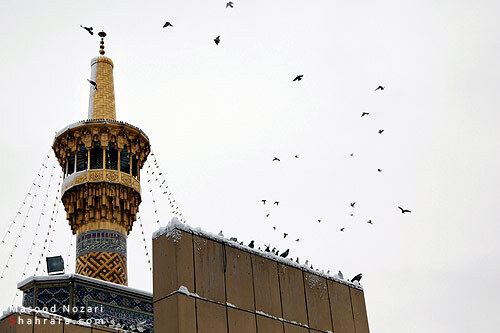 بارش برف در آستان امام علي اين موسي الرضا(ع)