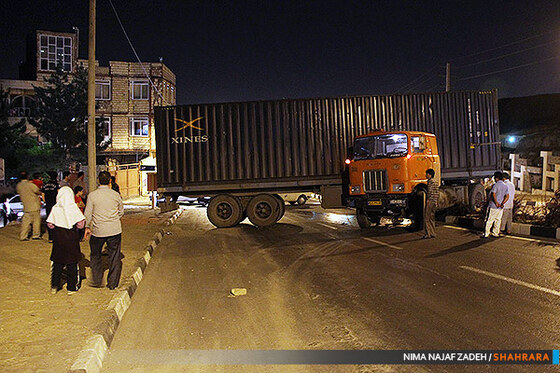 حادثه بریدن بار تریلر