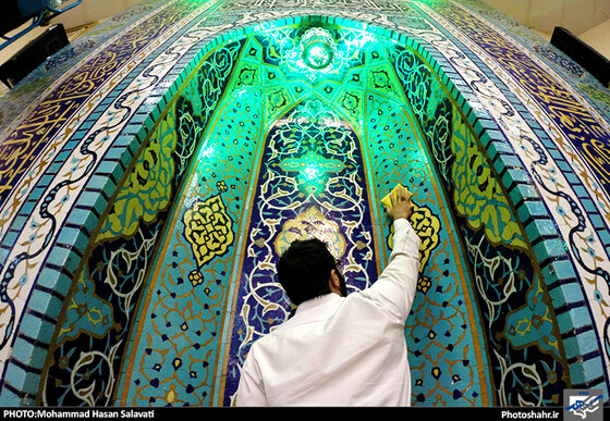 گزارش تصویری | آیین غبارروبی مساجد در استقبال از ماه مبارک رمضان در مشهد | عکس : محمد حسن صلواتی| شهرآرا