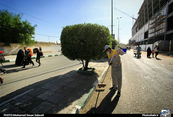پاکبانان افتخاری مشهد الرضا در راهپیمایی اربعین