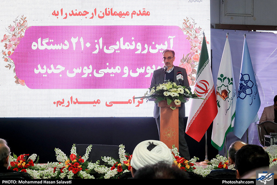 رونمایی از 210 دستگاه اتوبوس و مینی‌بوس جدید در مشهد با حضور رییس مجلس / عکس: محمد حسن صلواتی / شهرآرا
