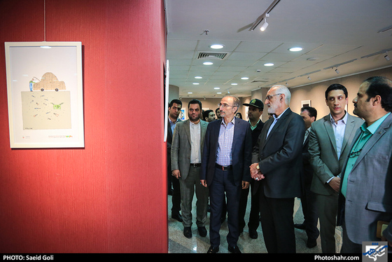  افتتاح نمایشگاه آثار منتخب نخستین جشنواره جهانی کاریکاتور جامعه ایمن / عکس: سعیدگلی / شهرآرا