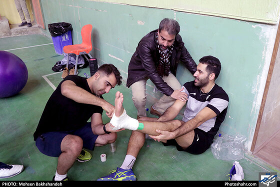 تمرین تیم والیبال پیام خراسان پیش از بازی با خاتم اردکان