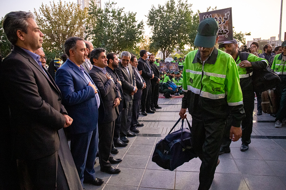 بدرقه کاروان «خدام الحسین(ع)» پاکبانان شهرداری مشهد