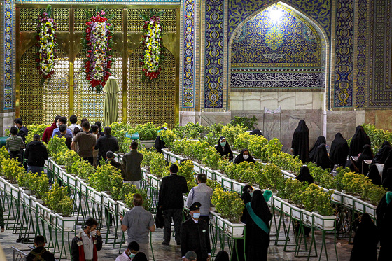حرم مطهر رضوی در روز ولادت پیامبر رحمت (ص)