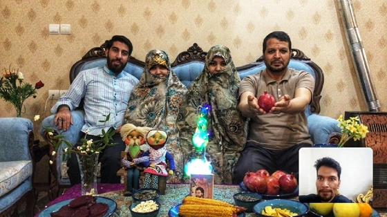 هرسال شب یلدا با خانواده میرفتیم دست بوس پدر مادر امسال بخاطر کرونا از راه دور پیششان بودیم واسه اینکه دوستشان داریم/ اسکرین شات: هادی مؤدب