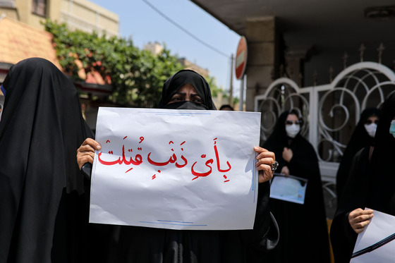 تجمع دختران مشهدی در محکومیت حمله تروریستی کابل
