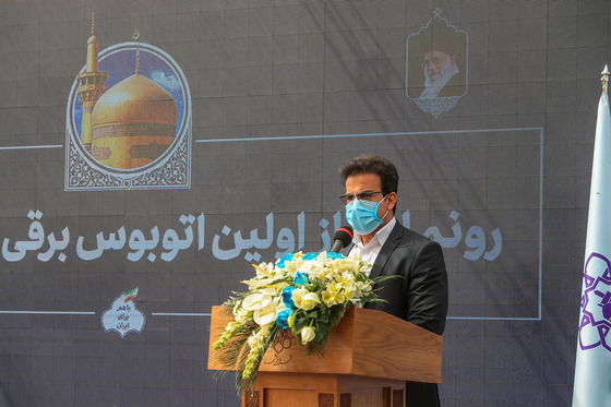 رونمایی از نخستین اتوبوس برقی کشور در مشهد