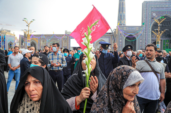 گلباران حرم مطهر رضوی در شب میلاد امام رضا(ع)