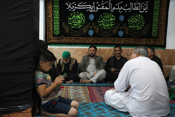 مراسم عزاداری شب هفتم محرم در حسینیه سادات نبی مهاجران افغانستانی‎