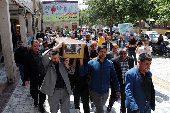 مراسم تشییع حاج فضل‌الله برهانی در حرم مطهر رضوی