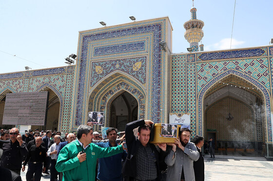 مراسم تشییع حاج فضل‌الله برهانی در حرم مطهر رضوی