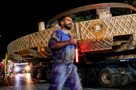 عملیات انتقال دستگاه TBM حفاری قطار شهری