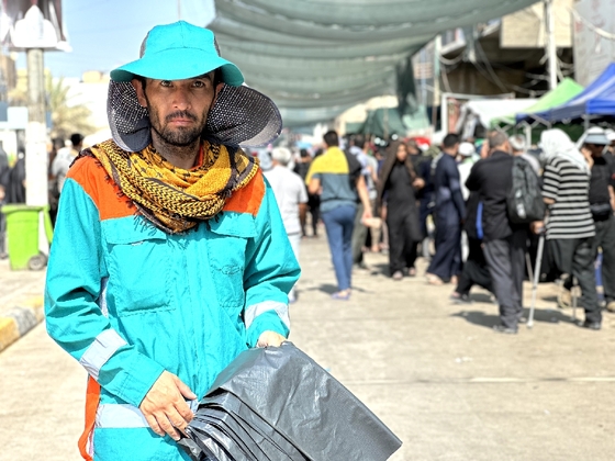خدمت پاکبانان مشهدی به زائران اربعین در نجف اشرف