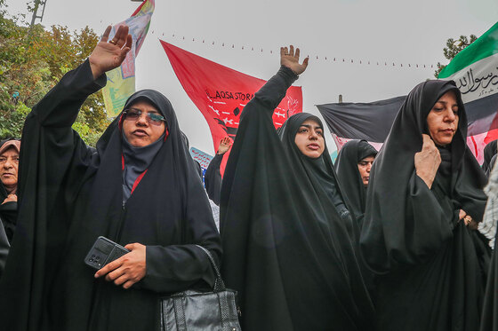 راهپیمایی نمازگزاران مشهدی در حمایت از مرم فلسطین