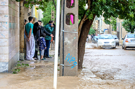 سیل در خیابان های مشهد