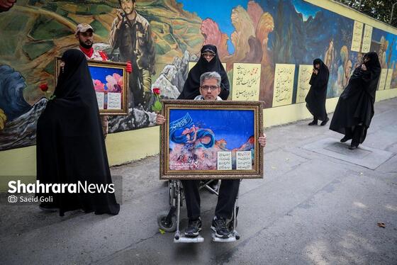 عکس | رونمایی از دیوارنگاره «از حماسه دیروز تا حماسه امروز»