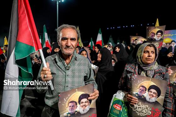 گزارش تصویری | اجتماع مردمی «بیعت با نصرالله» در مشهد