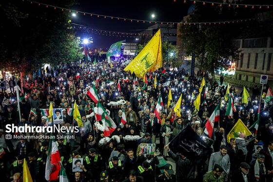 گزارش تصویری | اجتماع مردمی «بیعت با نصرالله» در مشهد