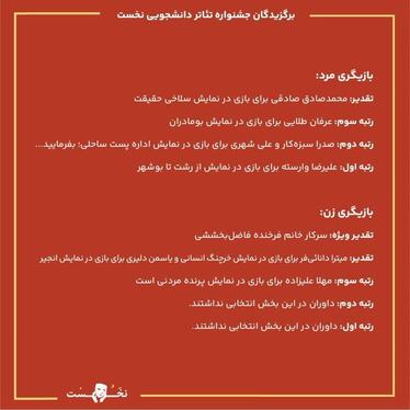 اختتامیه جشنواره تئاتر دانشجویی نخست در مشهد | صحنه‌ای برای خلاقیت و نوآوری + فیلم