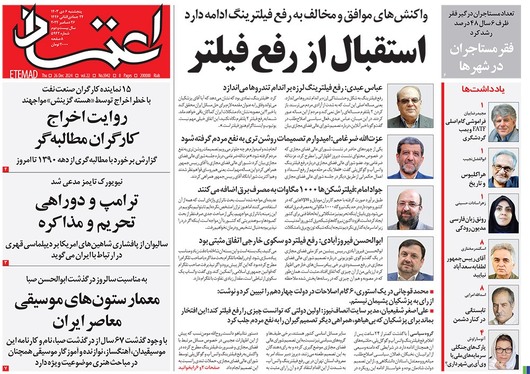 صفحه نخست روزنامه‌های کشور - پنجشنبه ۶ دی ۱۴۰۳