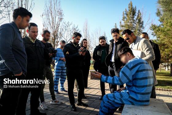 گزارش تصویری | بازسازی صحنه قتل در میدان معراج مشهد