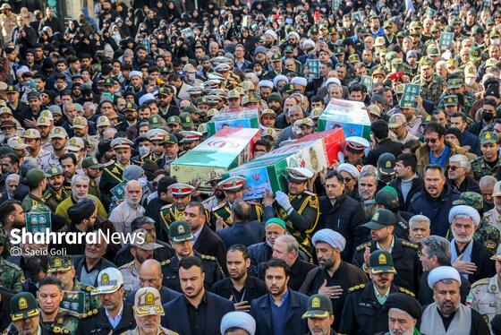 گزارش تصویری | تشییع پیکرهای مطهر ۴ شهید مرزبانی و دفاع مقدس در مشهد (۷ بهمن ۱۴۰۳)