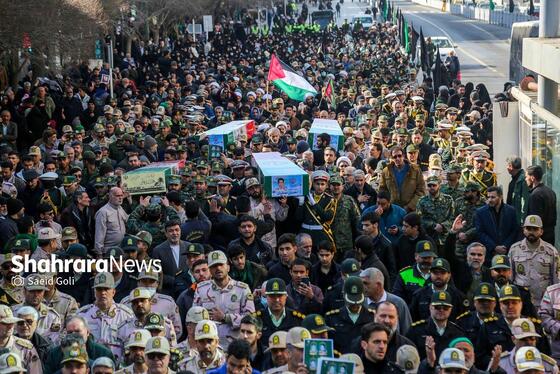 گزارش تصویری | تشییع پیکرهای مطهر ۴ شهید مرزبانی و دفاع مقدس در مشهد (۷ بهمن ۱۴۰۳)